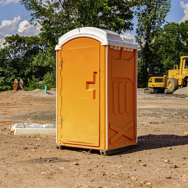 can i customize the exterior of the porta potties with my event logo or branding in Caledonia MS